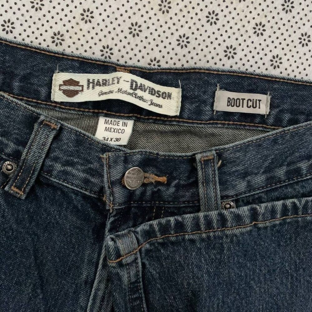 Harley-Davidson Genuine MotorClothes Boot Cut Y2K Jeans Men 34x30 Dark Wash